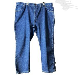 Men's Wrangler Jeans 48 X 30 Dark Wash Straight Leg